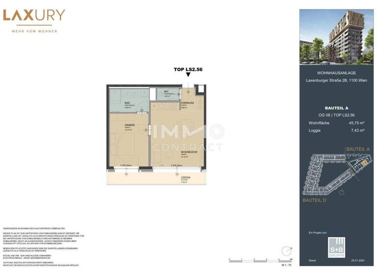 Wohnung zum Kauf - Erstbezug provisionsfrei 399.000 € 2 Zimmer 45,8 m² Wien 1100