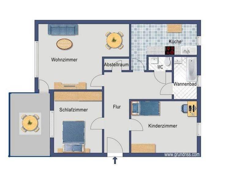 Wohnung zur Miete 660 € 3 Zimmer 75,6 m² 3. Geschoss frei ab 09.03.2026 Schlesische Str. 13 Dodesheide Osnabrück 49088
