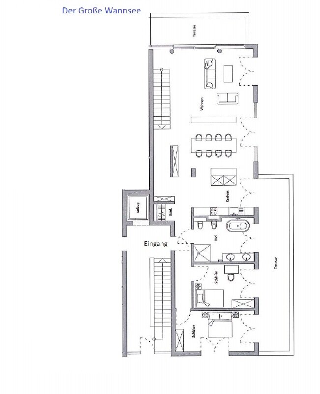 Maisonette zur Miete 8.073 € 4 Zimmer 218,2 m²<br/>Wohnfläche Wannsee Berlin 14195