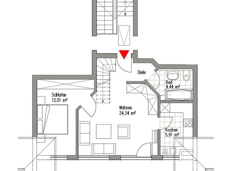Maisonette zur Miete 960 € 3 Zimmer 80,8 m² 2. Geschoss frei ab 01.05.2026 Eulensteg 40 Markkleeberg 04416
