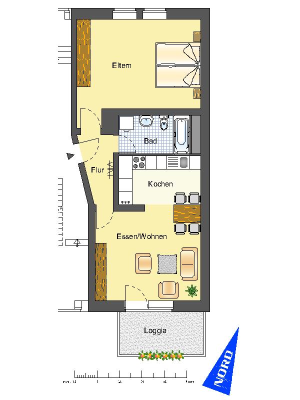 Wohnung zur Miete 459 € 2 Zimmer 66,7 m²<br/>Wohnfläche EG<br/>Geschoss Lippestraße 30 Süd Recklinghausen 45663