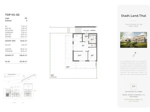 Wohnung zum Kauf - Erstbezug 289.000 € 3 Zimmer 54,7 m² EG Thalstraße 87-89 Gösting Graz 8051