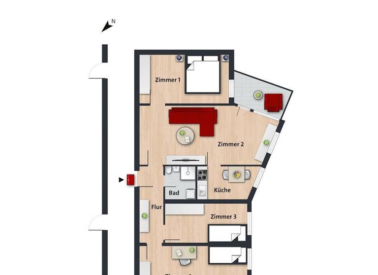 Wohnung zur Miete 538 € 4 Zimmer 79,3 m² 6. Geschoss frei ab 01.07.2026 Schulenburgallee 11 Tiergartenbreite Wolfsburg 38448