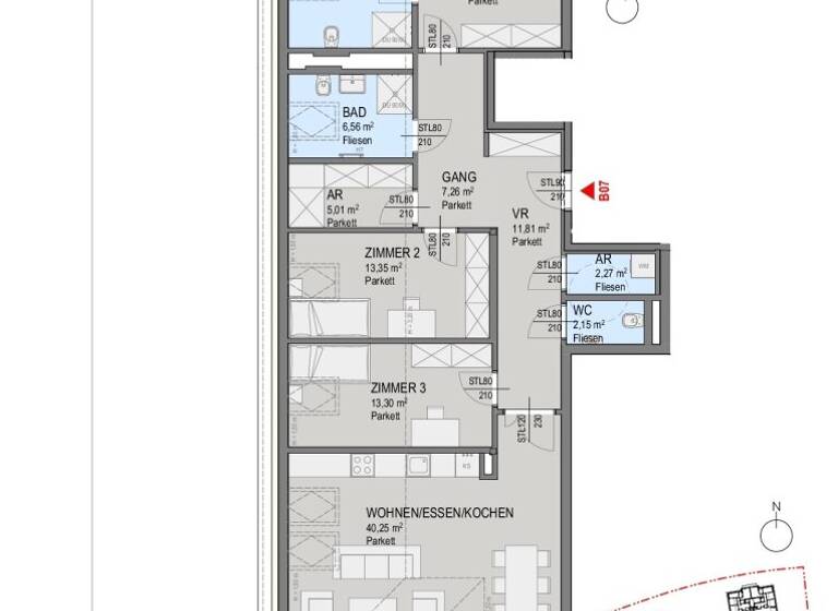Wohnung zum Kauf - Erstbezug 919.600 € 4 Zimmer 136,9 m² 2. Geschoss Helenenstraße 1 Baden 2500