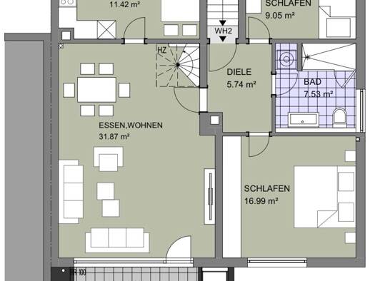 Maisonette zur Miete 1.350 € 5 Zimmer 129 m² Geschoss 1/2 frei ab 01.04.2026 Tarforst Trier 54296