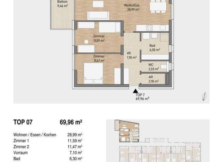 Wohnung zur Miete 908 € 3 Zimmer 70 m² 1. Geschoss frei ab 01.04.2026 Steinkläublweg 2 2 Hart bei Graz 8075