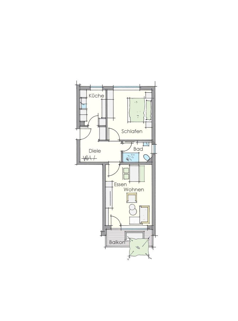 Wohnung zur Miete 900 € 2 Zimmer 60,5 m²<br/>Wohnfläche 4.<br/>Geschoss 15.02.2025<br/>Verfügbarkeit Linnéstraße 13 Steinbühl Nürnberg 90443