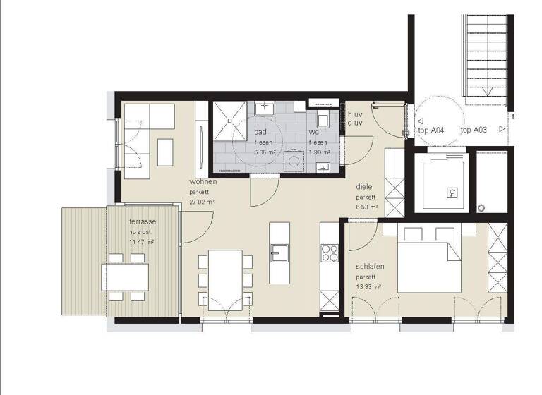 Wohnung zum Kauf - Erstbezug 445.000 € 2 Zimmer 55,4 m² 1. Geschoss Lustenau 6890