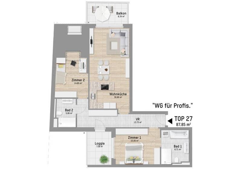 Wohnung zum Kauf - Erstbezug 599.900 € 3 Zimmer 98,9 m² 4. Geschoss Pastorstraße 28 Wien 1210