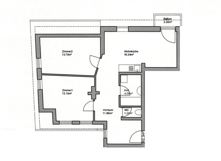 Wohnung zum Kauf 119.000 € 3 Zimmer 62,3 m² 3. Geschoss Sankt Radegund bei Graz 8061