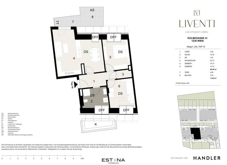 Wohnung zum Kauf - Erstbezug 499.000 € 3 Zimmer 80,6 m² 2. Geschoss Kolbegasse Wien 1230