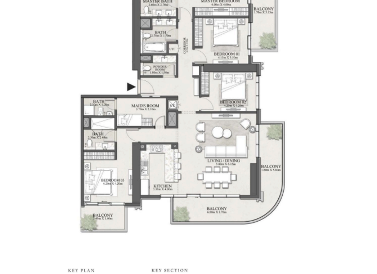 Wohnung zum Kauf 2.714.246 € 6 Zimmer 231,4 m² Dubai