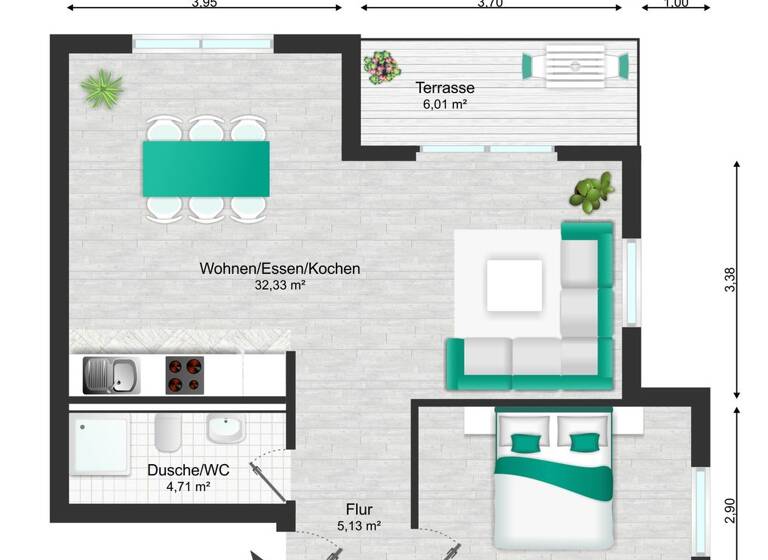 Wohnung zur Miete - Erstbezug 710 € 2 Zimmer 56,8 m² frei ab 01.05.2026 Kupprichhausen Boxberg 97944