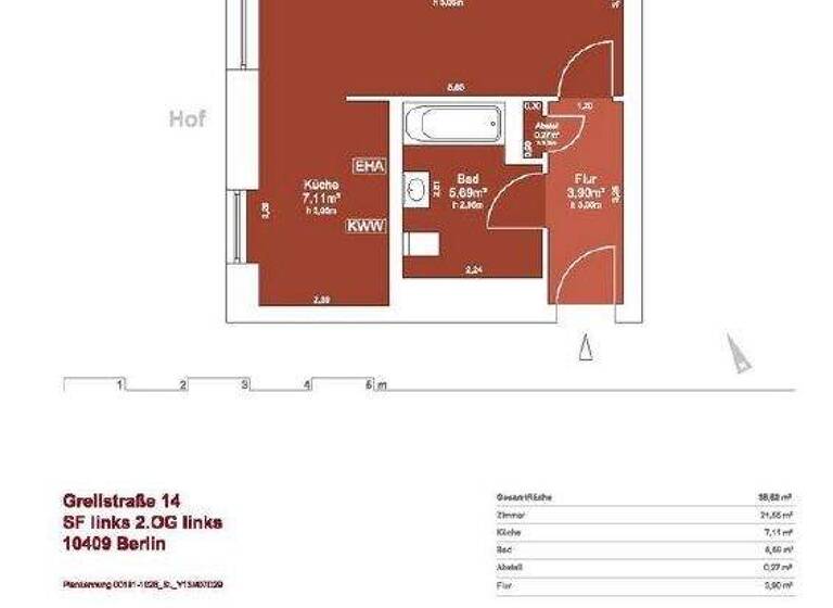 Studio zur Miete 586 € 1 Zimmer 38,5 m² frei ab sofort Grellstr. 14 Prenzlauer Berg Berlin 10409