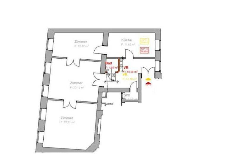 Wohnung zum Kauf 499.000 € 3 Zimmer 81 m² Wien 1180
