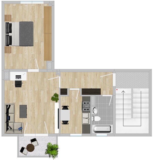 Wohnung zur Miete 309 € 2 Zimmer 51,5 m²<br/>Wohnfläche 4.<br/>Geschoss Alleestr. 106A Gröba Riesa 01591