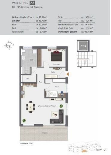 Wohnung zum Kauf provisionsfrei 579.700 € 3,5 Zimmer 96,3 m²<br/>Wohnfläche Friedrichshafen - West 3 Friedrichshafen 88045