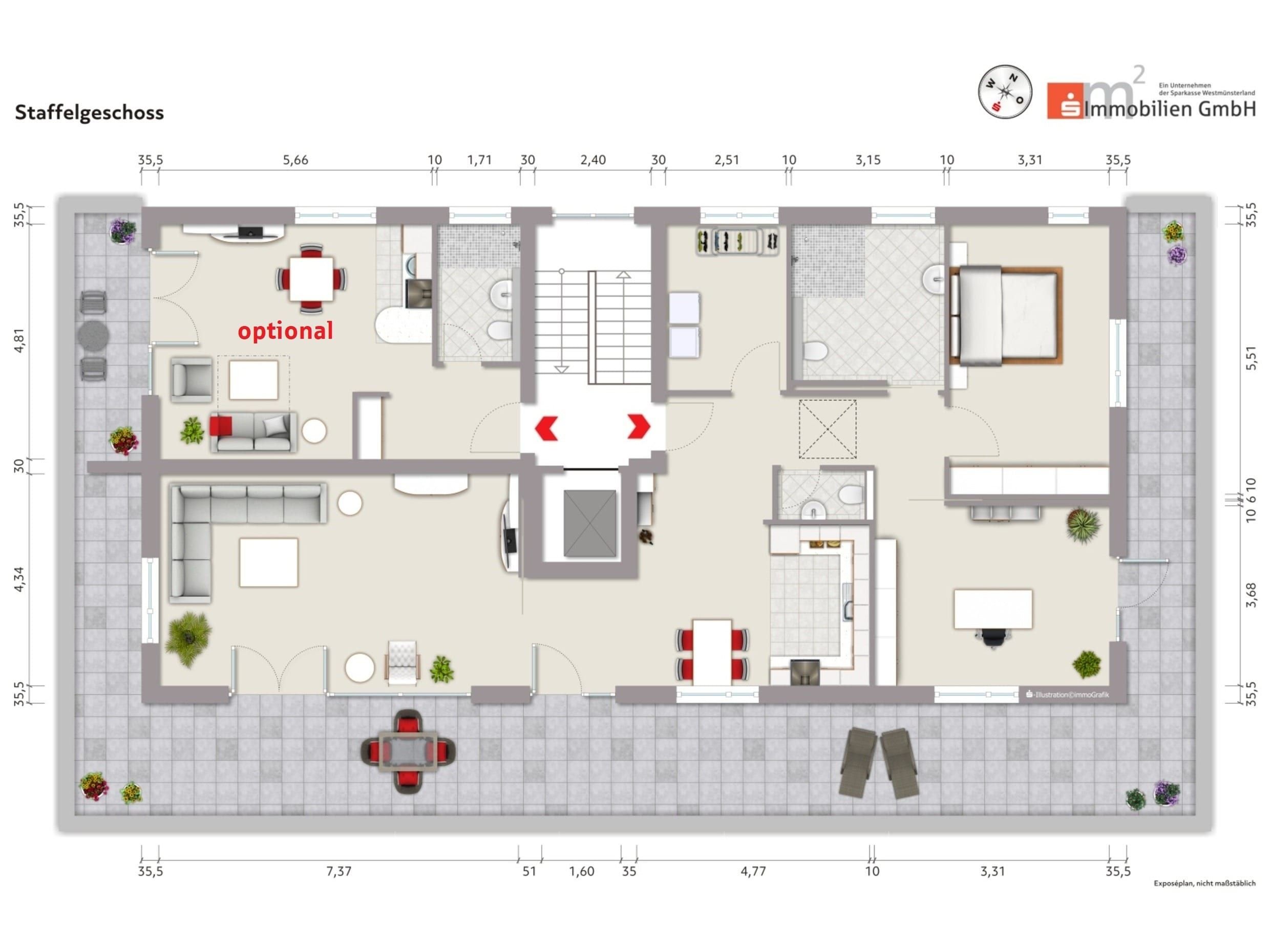 Penthouse zum Kauf 606.000 € 4 Zimmer 160 m²<br/>Wohnfläche Coesfeld Coesfeld 48653