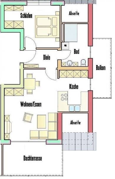 Wohnung zur Miete 1.000 € 2 Zimmer 70 m² Dachgeschoss, 2. Geschoss frei ab sofort Ebenweiler 88370
