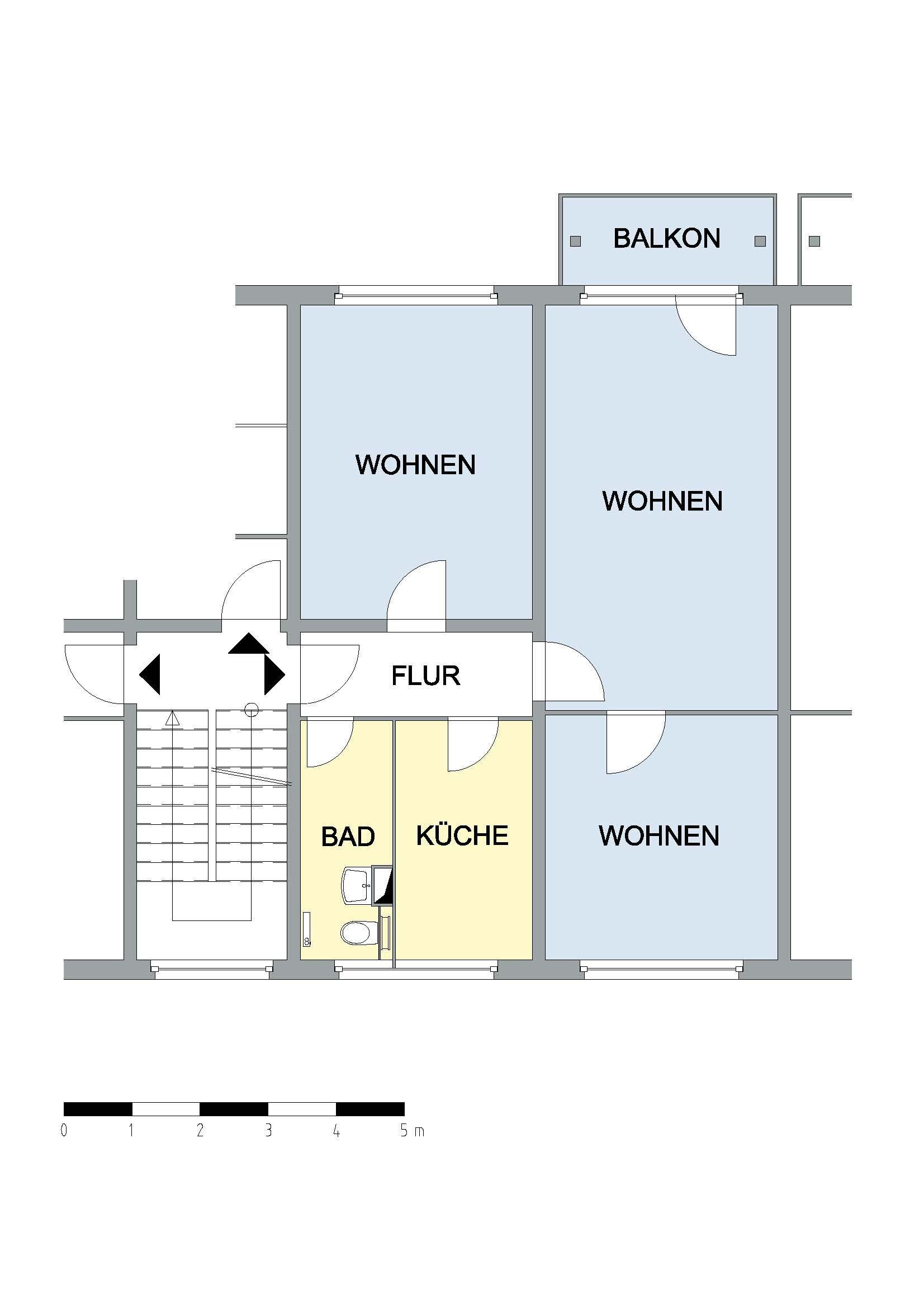 Wohnung zur Miete 419 € 3 Zimmer 65,9 m²<br/>Wohnfläche 4.<br/>Geschoss 01.02.2025<br/>Verfügbarkeit Prenzlauer Straße 42 Industrieviertel Neubrandenburg 17034