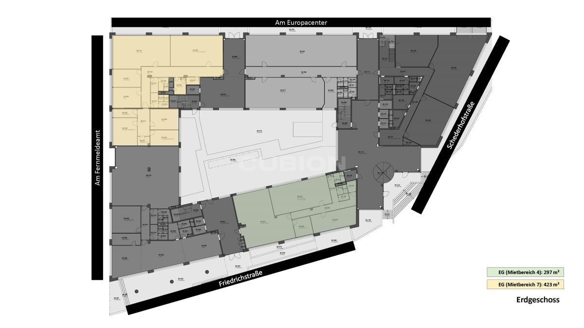 Büro-/Praxisfläche zur Miete provisionsfrei 10 € 422 m²<br/>Bürofläche ab 422 m²<br/>Teilbarkeit Friedrichstr. 45-47 Holsterhausen Essen 45128