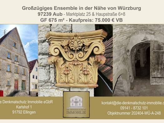 Haus zum Kauf 75.000 € 486 m² 675 m² Grundstück Marktplatz 25 Aub 97239