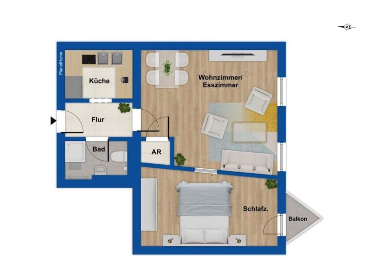 Wohnung zum Kauf 90.000 € 2 Zimmer 46 m² 1. Geschoss Eutritzsch Leipzig 04129