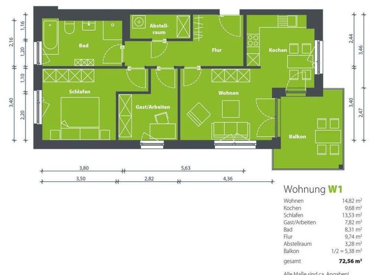 Wohnung zur Miete 1.018 € 3 Zimmer 72,7 m² EG frei ab 01.06.2027 Weidenstraße 7 Lusan Gera 07549