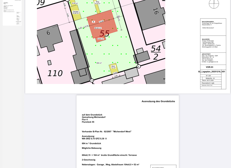 Grundstück zum Kauf 291.480 € 694 m² Grundstück Baugenehmigung vorhanden frei ab sofort Akazienallee Michendorf 14552