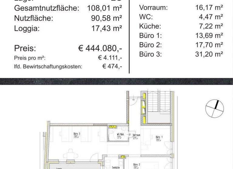Bürofläche zum Kauf - Erstbezug 341.470 € 1 Zimmer 64,2 m² Bürofläche Dr. Thomas-Senn-Straße Ried im Innkreis 4910