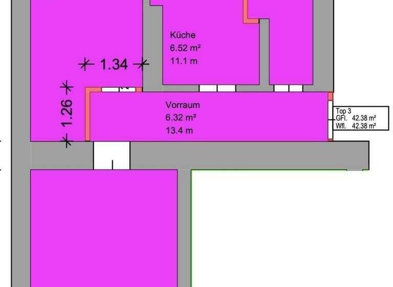 Wohnung zur Miete - Erstbezug 390 € 2 Zimmer 42,4 m² 1. Geschoss Eggenberg Graz 8020