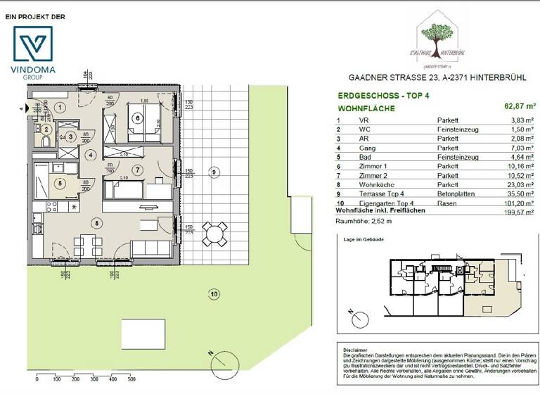 Wohnung zum Kauf 510.000 € 3 Zimmer 62,9 m² Hinterbrühl 2371