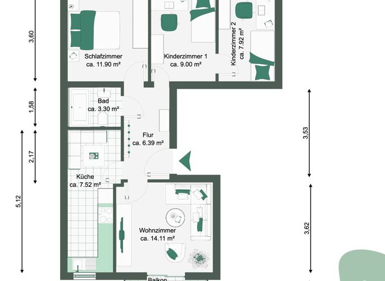 Wohnung zum Kauf 89.000 € 4 Zimmer 64 m² 5. Geschoss Neustädter Feld Magdeburg / Neustädter Feld 39128