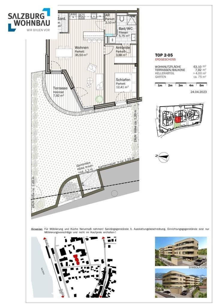 Wohnung zum Kauf provisionsfrei 409.900 € 2 Zimmer 63,1 m²<br/>Wohnfläche Gangsteig 112 Golling an der Salzach 5440