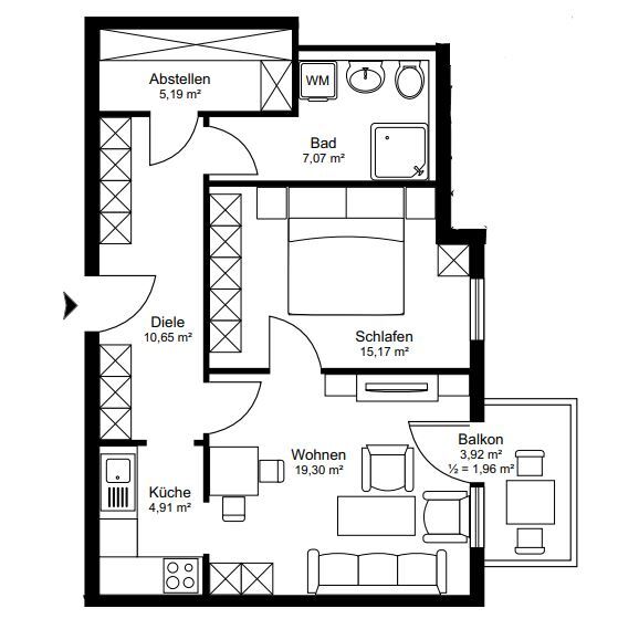 Studio zur Miete 730 € 2 Zimmer 63,6 m²<br/>Wohnfläche Auf dem Domhof 15 Obermehlem Bonn 53179