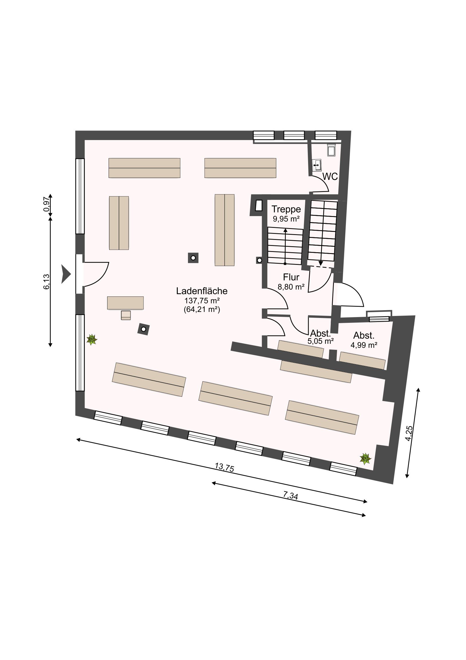 Laden zum Kauf 299.000 € 1 Zimmer 137,8 m²<br/>Verkaufsfläche Bad Windsheim Bad Windsheim 91438