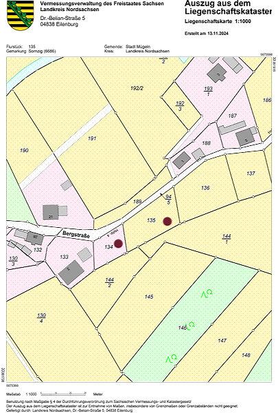 Grundstück zum Kauf 30.000 € 1.283 m²<br/>Grundstück Bergstraße 4 Lichteneichen Mügeln 04769