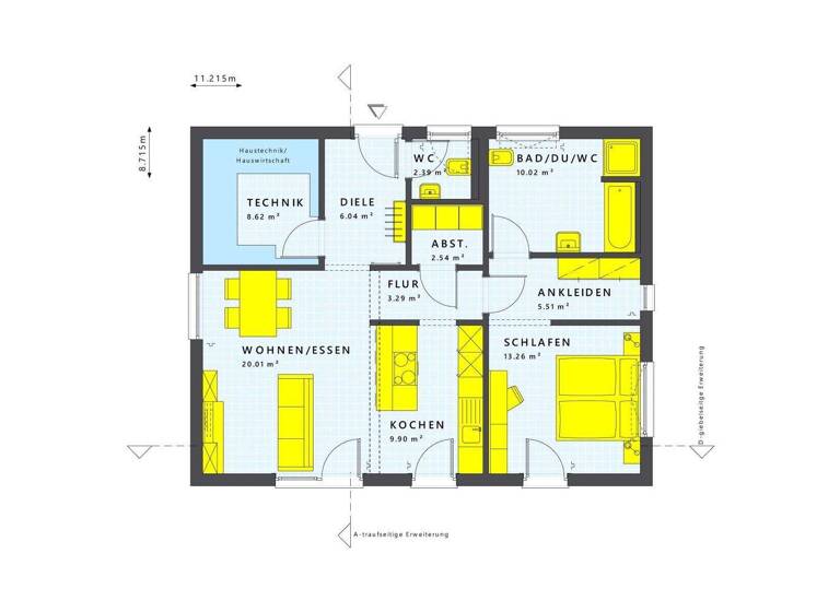 Bungalow zum Kauf 339.931 € 3 Zimmer 82 m² 795 m² Grundstück Fürstenhagen Feldberger Seenlandschaft 17258