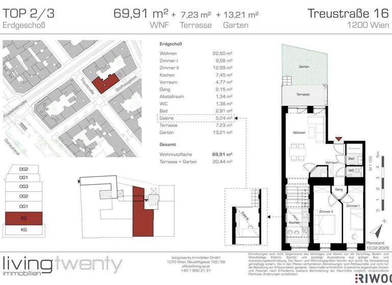 Wohnung zum Kauf - Erstbezug 475.000 € 3 Zimmer 69,9 m² EG Wien 1200