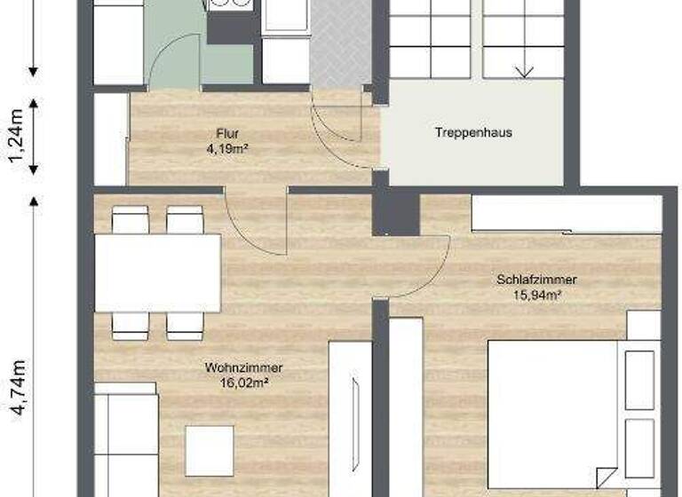 Wohnung zur Miete 255 € 2 Zimmer 49,1 m² 4. Geschoss Gartenstraße 2 d Nünchritz 01612