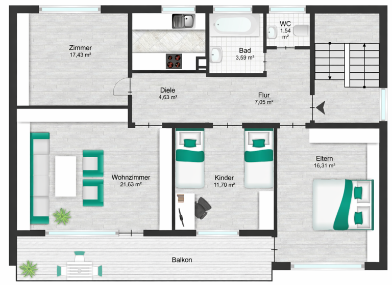 Wohnung zum Kauf 249.000 € 4 Zimmer 88 m² 1. Geschoss frei ab sofort Gottmadingen 78244