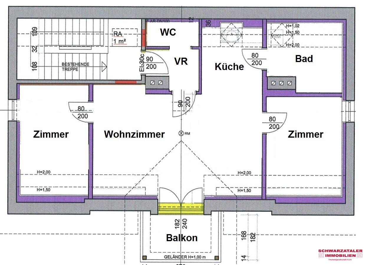 Wohnung zur Miete 600 € 3 Zimmer 76 m²<br/>Wohnfläche Neunkirchen 2620