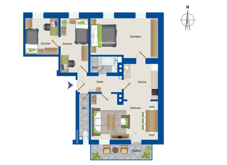 Wohnung zum Kauf 450.000 € 4 Zimmer 97,9 m²<br/>Wohnfläche 2.<br/>Geschoss Süd Rosenheim 83026