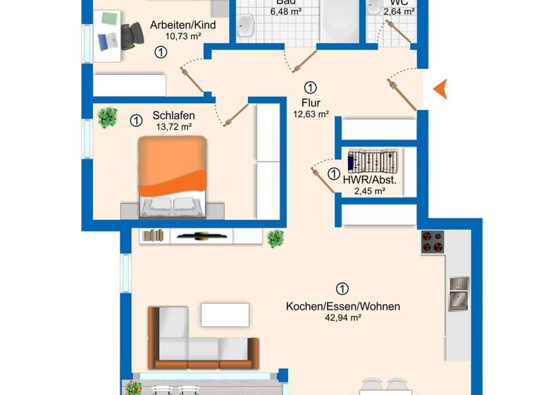 Wohnung zum Kauf provisionsfrei 497.438 € 3 Zimmer 96,6 m²<br/>Wohnfläche Dietmannsried Dietmannsried 87463