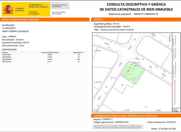 Sonstiges zum Kauf provisionsfrei als Kapitalanlage geeignet 325.000 € 833 m² Grundstück Torrent 46900