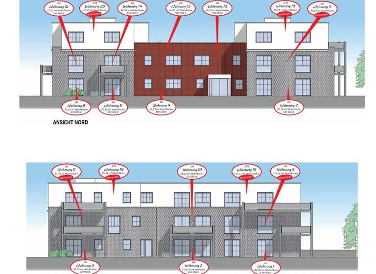 Wohnung zum Kauf - Erstbezug provisionsfrei als Kapitalanlage geeignet 229.000 € 40,6 m² Mühlenstraße 8 Burg auf Fehmarn Fehmarn 23769