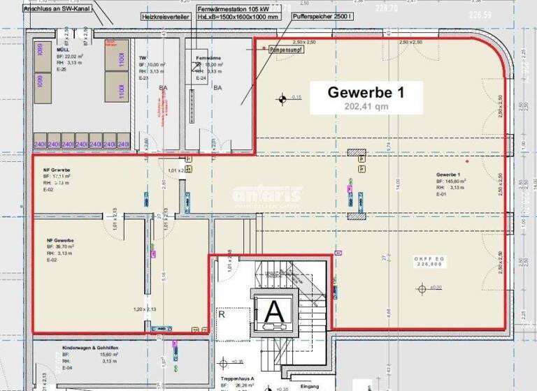 Bürofläche zur Miete - Erstbezug 202,4 m² Bürofläche teilbar ab 202,4 m² Löbervorstadt Erfurt 99096