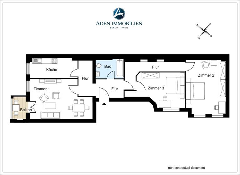 Wohnung zum Kauf 379.000 € 3 Zimmer 82,4 m²<br/>Wohnfläche 2.<br/>Geschoss Otawistr. 7 Wedding Berlin 13351