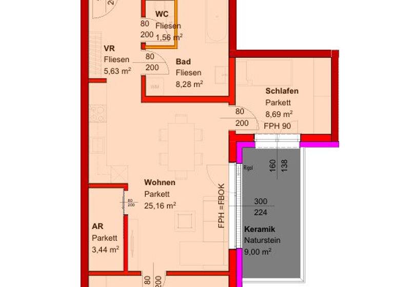 Wohnung zum Kauf - Erstbezug provisionsfrei 283.147 € 3 Zimmer 66,8 m² 1. Geschoss Nettingsdorf 4053