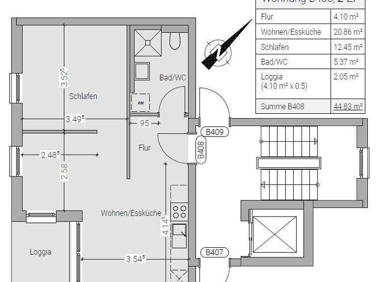 Wohnung zur Miete - Erstbezug 628 € 2 Zimmer 45 m² 2. Geschoss frei ab 01.05.2026 Schwäbisch Hall 74523